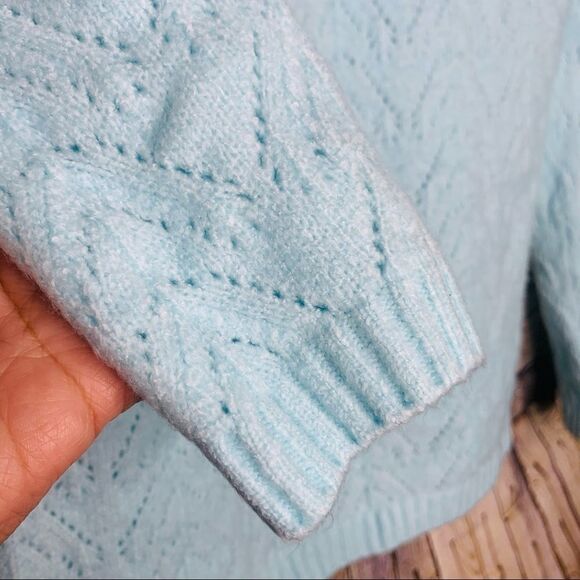 Talbots Petite Light Blue Crew Neck Sweater sz M - Picture 7 of 10